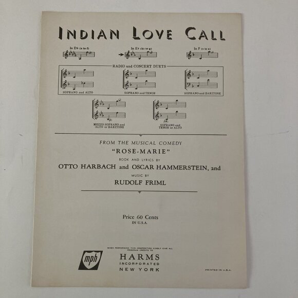 1920s 1930s Vintage Sheet Music  Mickey Rooney Judy Garland Indian Love Call - Picture 14 of 16
